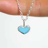 Blue Sea Glass Heart Necklace