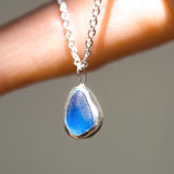 Blue Sea Glass Necklace