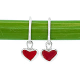 Red Sea Glass Heart Hoops