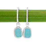 Blue Sea Glass Hoops