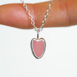 Pink Sea Glass Heart Necklace