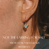 Blue Sea Glass Heart Hoops, Gold Vermeil