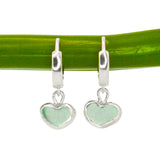 Sea Glass Heart Hoops