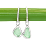 Green Sea Glass Hoops