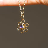 Sea Glass Flower Necklace - Gold Vermeil