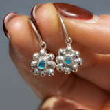 Blue Sea Glass Sun Hoops