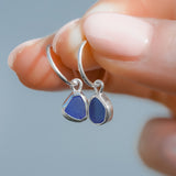Blue Sea Glass Hoops