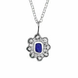 Blue Sea Glass Sun Necklace