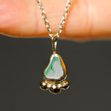 Green Sea Glass Necklace - Gold Vermeil