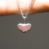 Pink Sea Glass Heart Necklace