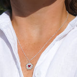 Red Sea Glass Heart Necklace