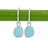Blue Sea Glass Hoops
