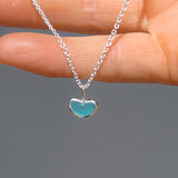 Blue Sea Glass Heart Necklace
