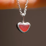 Red Sea Glass Heart Necklace