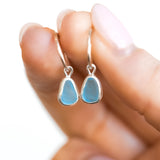 Blue Sea Glass Hoops