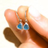 Blue Sea Glass Hoops