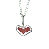 Red Sea Glass Heart Necklace
