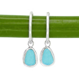 Blue Sea Glass Hoops