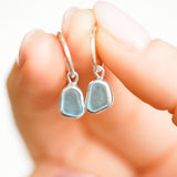 Blue Sea Glass Hoops