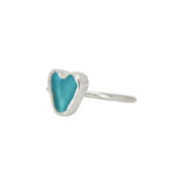 Blue Sea Glass Heart - Size I (i)