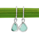 Green Sea Glass Hoops
