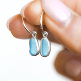 Blue Sea Glass Hoops