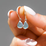 Blue Sea Glass Hoops