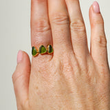 Green Sea Glass, Gold Vermeil - Size O