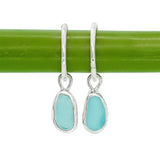 Blue Sea Glass Hoops