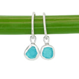 Blue Sea Glass Hoops