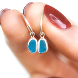 Blue Sea Glass Hoops