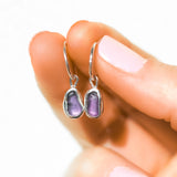 Purple Sea Glass Hoops