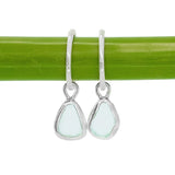 Light Blue Sea Glass Hoops