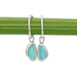 Blue Sea Glass Hoops