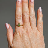 Green Sea Glass, Gold Vermeil - Size P