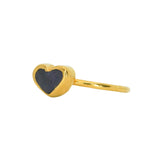 Purple Sea Glass Heart, Gold Vermeil - Size P