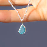 Blue Sea Glass Necklace