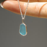 Blue Sea Glass Necklace