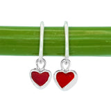 Red Sea Glass Heart Hoops