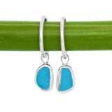 Blue Sea Glass Hoops