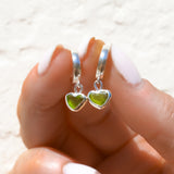 Sea Glass Heart Hoops