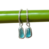 Blue Sea Glass Hoops