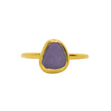 Purple Sea Glass, Gold Vermeil - Size N