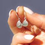 Green Sea Glass Hoops