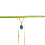Blue Sea Glass Necklace - Gold Vermeil