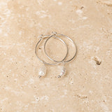 Classic Pearl Hoops - Sterling Silver