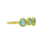 Green Sea Glass, Gold Vermeil - Size U 1/2