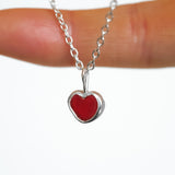 Red Sea Glass Heart Necklace