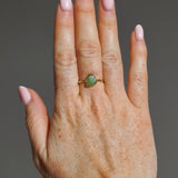 Green Sea Glass, Gold Vermeil - Size U