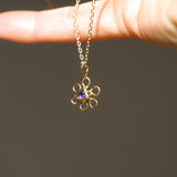 Sea Glass Flower Necklace - Gold Vermeil